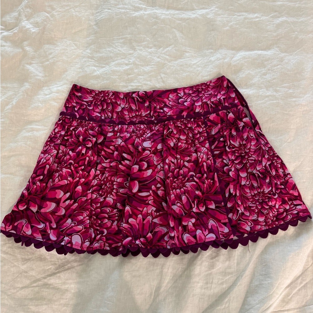 Kika Vargas Pink Pleated Skater Mini Skirt